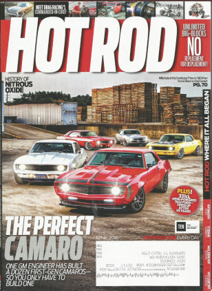 HOT ROD 2016 JUNE - RED LIST, CHEVY v PONTIAC v FORD BBs, 1st NITROUS